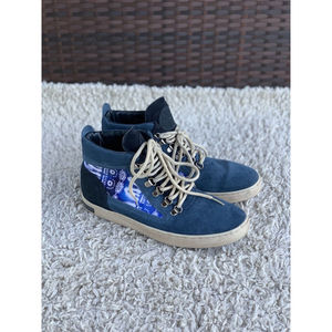 Inkkas Kanoko Camping Boot Blue Suede Lace Up High Top Sneaker Women's Size 9 EU